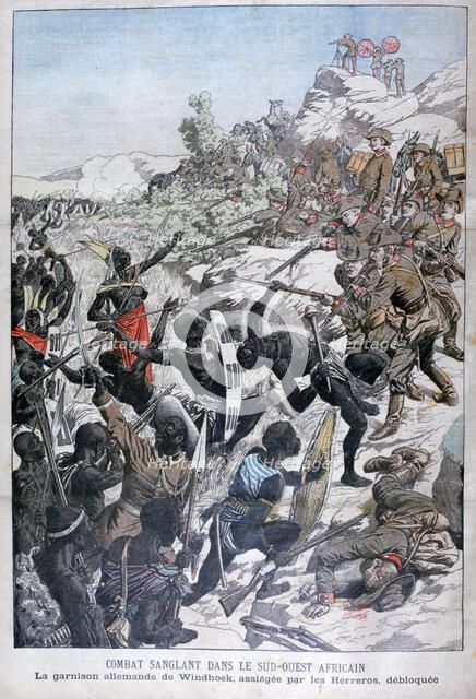 The German garrison of Windhoek, besieged by the Herero, South-West Africa, 1904. Artist: Unknown