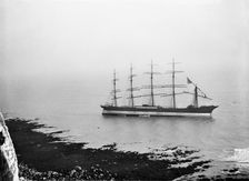 The German schooner Preussen run aground in St Margaret's Bay, Kent, 1910. Artist: Annette Evelyn Darwall