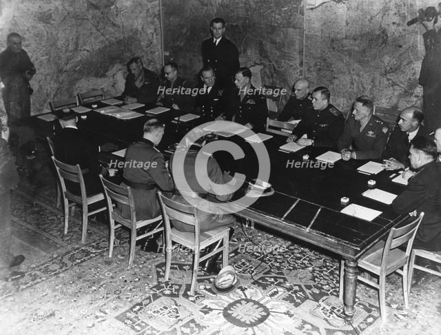 The German surrender in Reims, France, 7th May 1945. Creator: Unknown.