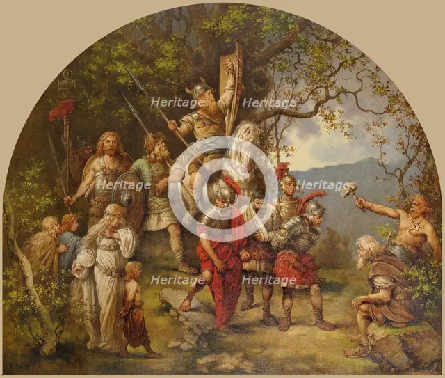 The Germanic peoples and captured Romans, End of 19th-Early 20th cen. Creator: Hock, Daniel (1858-1934).