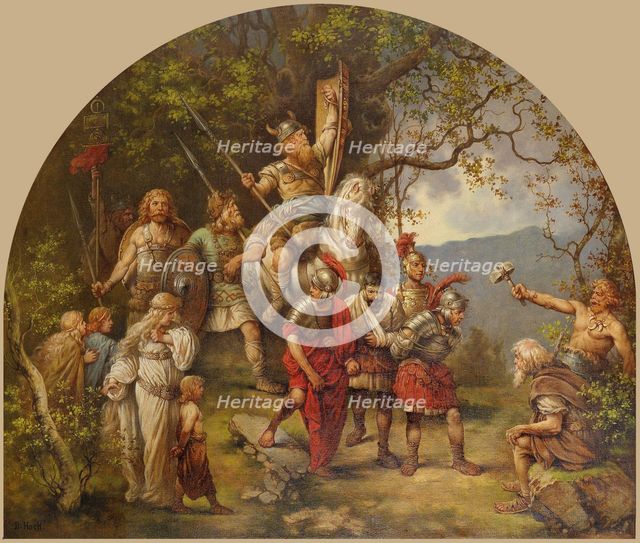 The Germanic peoples and captured Romans, End of 19th-Early 20th cen. Creator: Hock, Daniel (1858-1934).