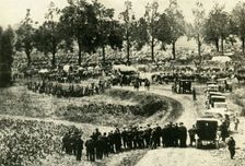 The Germans arrest civilians at Visé in Belgium, August 1914, (c1920). Creator: Unknown
