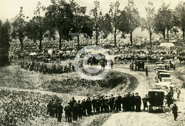 The Germans arrest civilians at Visé in Belgium, August 1914, (c1920). Creator: Unknown.