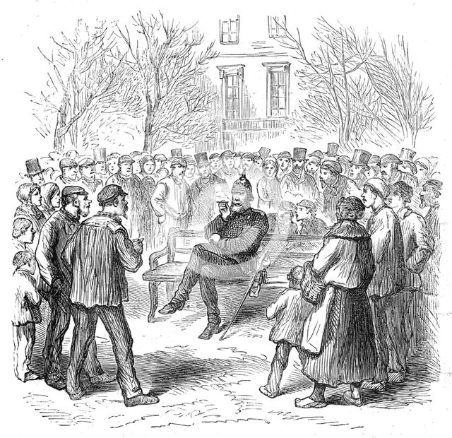 The Germans in Paris: an object of great curiosity, Champs Elysées, 1871. Creator: Unknown.