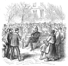 The Germans in Paris: an object of great curiosity, Champs Elysées, 1871. Creator: Unknown
