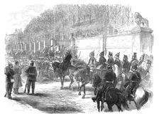 The Germans in Paris: General Blumenthal stopped at the entrance of the rue de Rivoli, 1871. Creator: Unknown