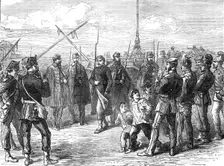 The Germans in Paris: the line of demarcation, Pont de la Concorde, 1871. Creator: Unknown