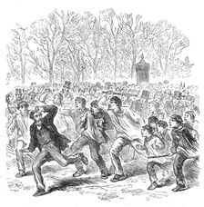 The Germans in Paris: the penalty of speaking to a German soldier, 1871. Creator: Unknown