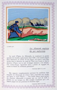 The Germans use chlorine gas, Ypres, 22nd April 1915, (1919). Artist: Andre Helle