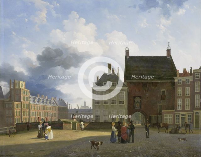 The Gevangenpoort and the Plaats, The Hague, 1825-1860. Creator: Pieter Daniel van der Burgh.