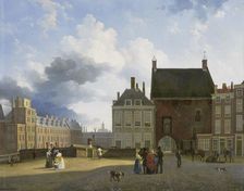 The Gevangenpoort and the Plaats, The Hague, 1825-1860. Creator: Pieter Daniel van der Burgh