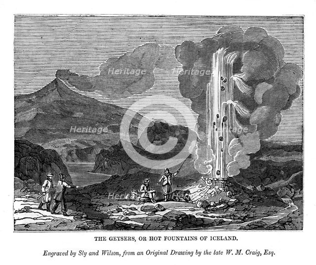 'The Geysers, or Hot Fountains of Iceland', 1843. Artist: Sly and Wilson