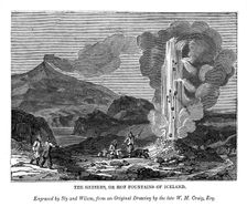 The Geysers, or Hot Fountains of Iceland 1843. Artist: Sly and Wilson