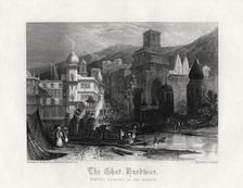 The Ghat, Hurdwar, Hindus Bathing in the Ganges 19th century. Artist: J Redaway