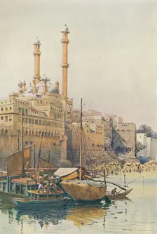 The Ghats Below Aurangzeb's Mosque, Benares c1880 (1905). Creator: Alexander Henry Hallam Murray