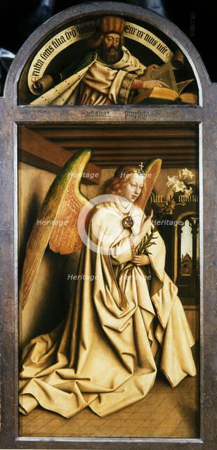 The Ghent Altarpiece. Adoration of the Mystic Lamb: The Archangel Gabriel, 1432. Creator: Eyck, Jan van (1390-1441).