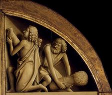 The Ghent Altarpiece. Adoration of the Mystic Lamb: The sacrifice of Cain and Abel, 1432. Creator: Eyck, Jan van (1390-1441)