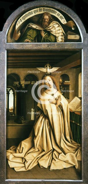 The Ghent Altarpiece. Adoration of the Mystic Lamb: Virgin Annunciate, 1432. Creator: Eyck, Jan van (1390-1441).