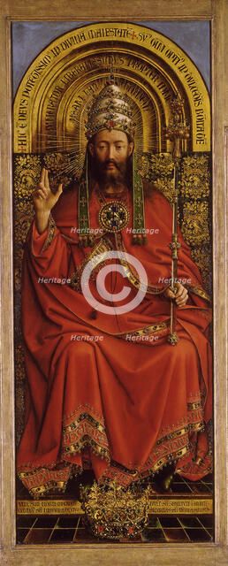 The Ghent Altarpiece. Adoration of the Mystic Lamb: God Almighty, 1432. Creator: Eyck, Jan van (1390-1441).