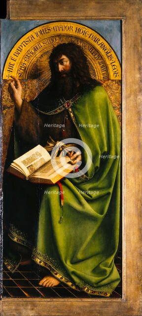 The Ghent Altarpiece. Adoration of the Mystic Lamb: John the Baptist, 1432. Creator: Eyck, Jan van (1390-1441).