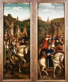 The Ghent Altarpiece. Adoration of the Mystic Lamb: Just Judges and the Knights of Christ, 1432. Creator: Eyck, Jan van (1390-1441)