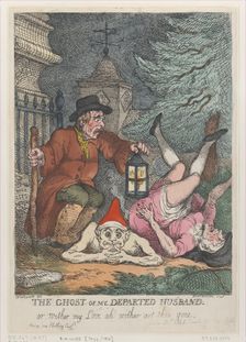 The Ghost of My Departed Husband, or Wither my Love ah wither art thou gone, Apri..., April 1, 1808. Creator: Thomas Rowlandson