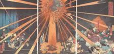 The Ghost of Akugenta Taking Revenge on Nanba at the Nunobiki Waterfall, 1856, 2nd month. Creator: Utagawa Yoshifusa