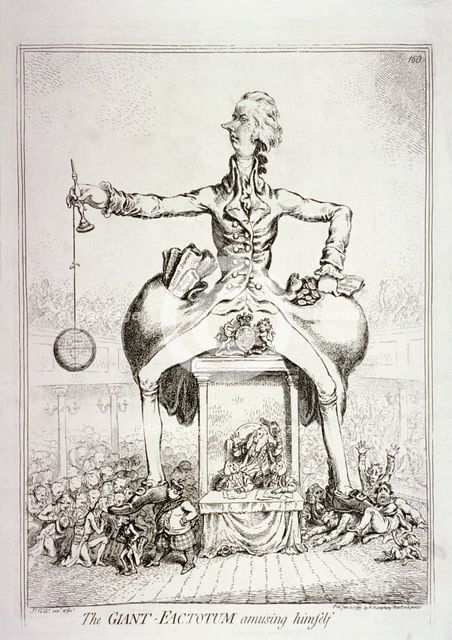 'The giant-factotum amusing himself' - William Pitt, 1797. Artist: James Gillray