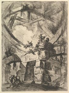 The Giant Wheel, from Carceri d'invenzioni (Imaginary Prisons), ca. 1749-50. Creator: Giovanni Battista Piranesi