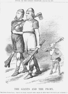 The Giants and the Pigmy 1881. Artist: Joseph Swain