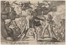 The Giants Climbing the Heavens, c. 1589. Creator: Goltzius, Workshop of Hendrick, after Hendrick Gol