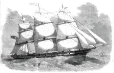The gigantic clipper-ship "Great Australia", recently built for Messrs. Baines and Co..., 1860. Creator: Unknown