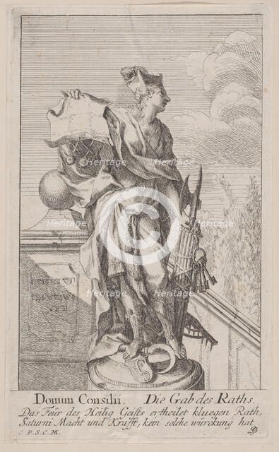 The Gift of Counsel, ca. 1710-62. Creator: Johann Georg Bergmuller.