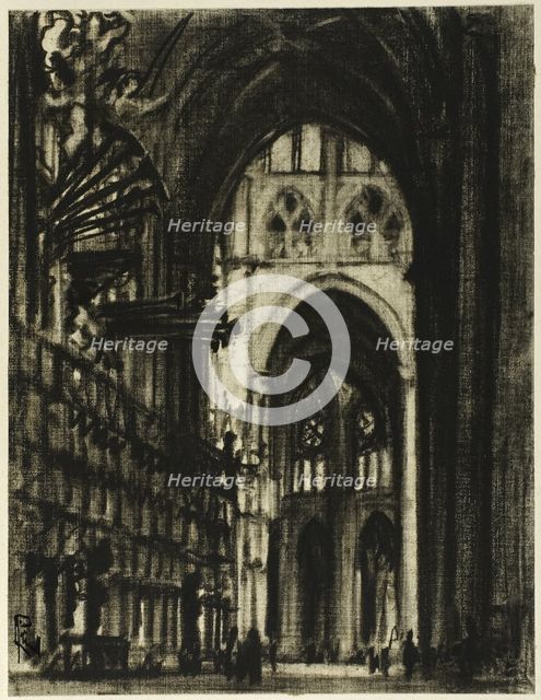 The Gilded Organ Pipes, c. 1903. Creator: Joseph J Pennell.