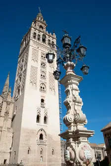 The Giralda, the Islamic bell tower, Cathedral of Seville, Spain, 2023. Creator: Ethel Davies