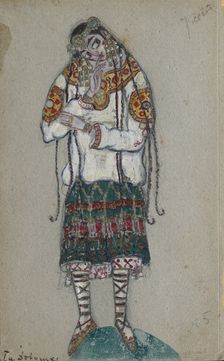 The Girl. Costume design for the ballet The Rite of Spring (Le Sacre du Printemps) by I. Stravinsky, 1912. Artist: Roerich, Nicholas (1874-1947)
