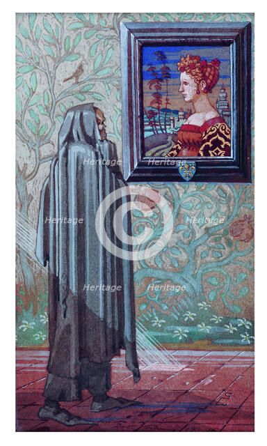 The Girl and the Death, 1916. Creator: Schnug, Léo (1878-1933).