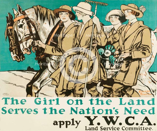 The Girl on the Land Serves the Nation's Need, 1918. Creator: Penfield; Edward (1866-1925).