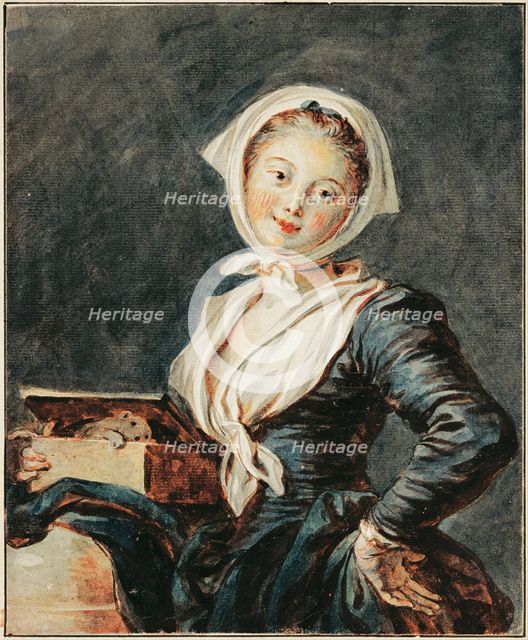 The Girl with the Marmot. Artist: Fragonard, Jean Honoré (1732-1806)