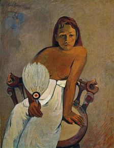 The Girl with a Fan 1902. Artist: Paul Gauguin