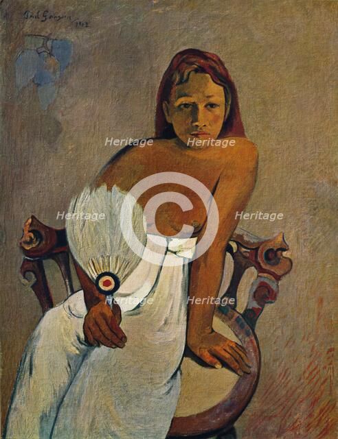 'The Girl with a Fan', 1902. Artist: Paul Gauguin.