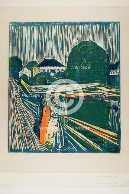 The Girls on the Bridge, 1918. Creator: Edvard Munch.
