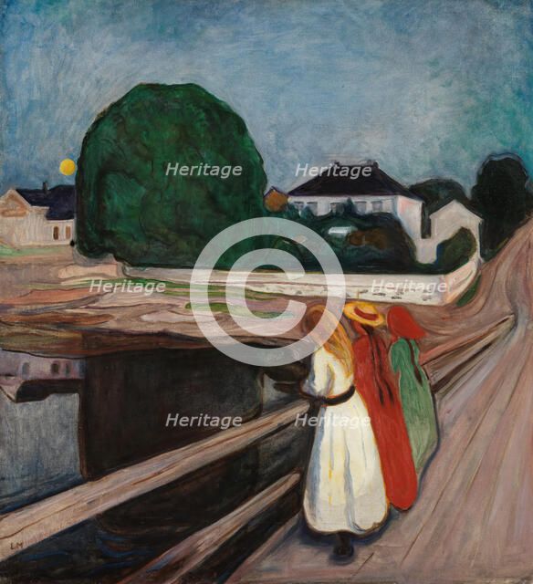 The Girls on the Bridge, probably 1901. Creator: Edvard Munch.