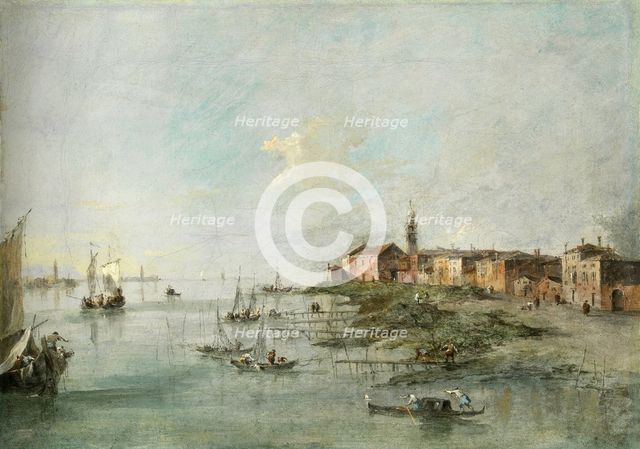 The Giudecca Canal with the Church of Saint Martha, c1775. Creator: Francesco Guardi.