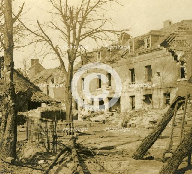 The glassworks at Soissons, northern France, c1914-c1918. Artist: Unknown.