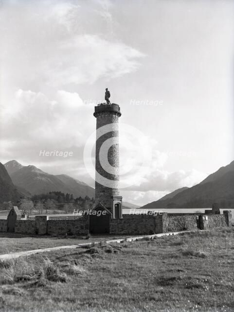 The Glenfinnan Monument on the shores of Loch Shiel, Glenfinnan, Scotland, c1955.  Creator: Arthur Charles Kirby Ware.