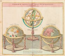 The Globes (From the Grand Atlas of all the World), 1725. Creator: Homann, Johann Baptist (1663-1724)