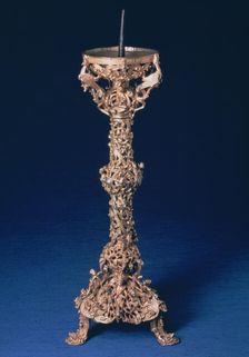 The Gloucester Candlestick, gilt-bell metal, English, 12th century