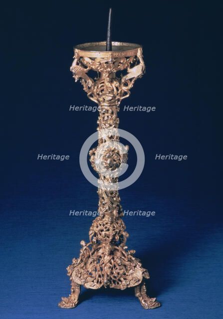 The Gloucester Candlestick, gilt-bell metal, English, 12th century. Artist: Unknown