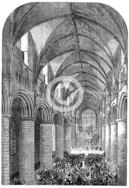 The Gloucester Music Festival: the nave of the Cathedral looking west, 1865. Creator: Unknown.